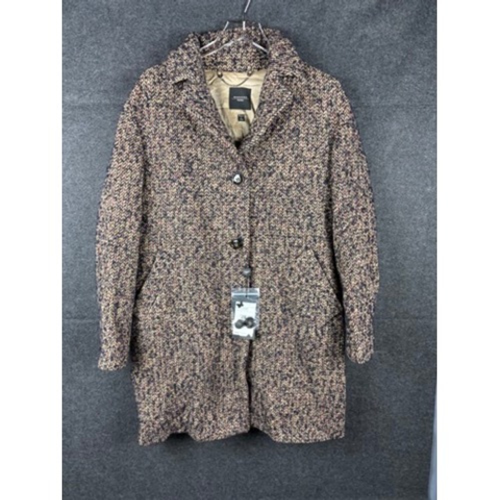 Weekend Max Mara Malia Ultramarine Tweed Short Coat Virgin Wool Womens 12 NWT